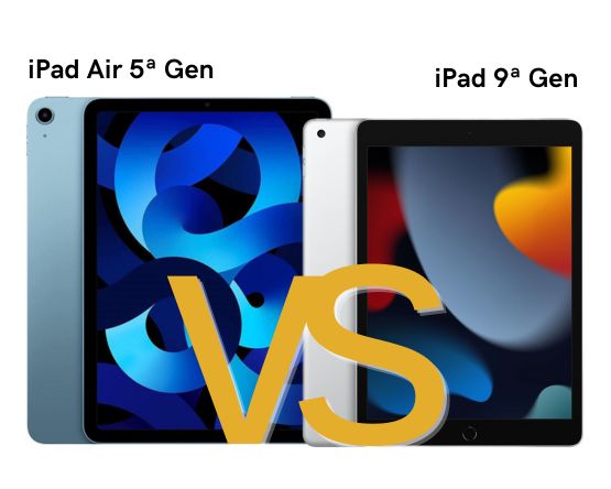 Confronto tra iPad Air e iPad di nona generazione