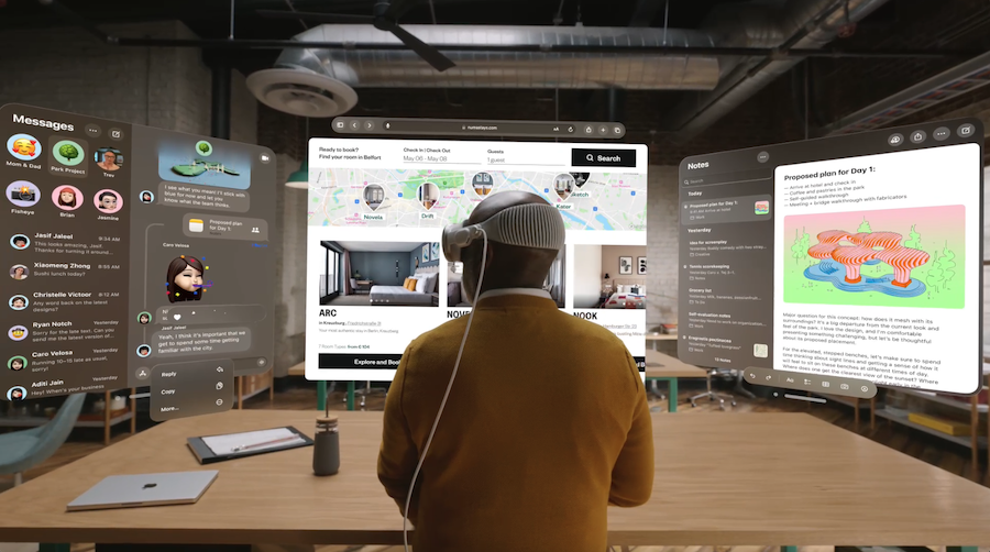 Espaços de trabalho Apple Vision Pro